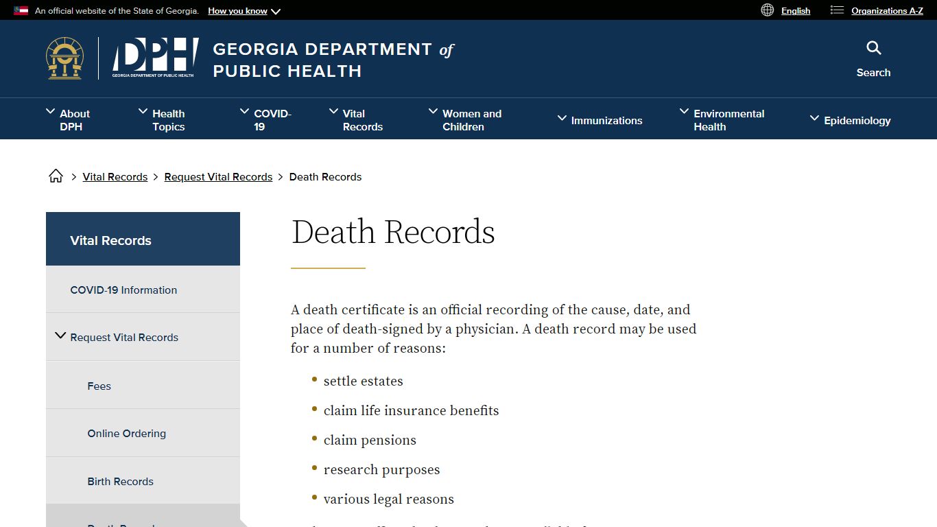 death | Georgia Department of Public Health