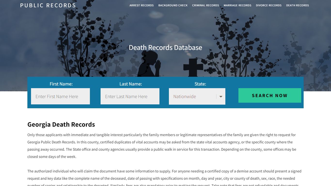 Georgia Death Records | Enter Name and Search. 14Days Free - Public Records
